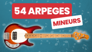 cours de basse, arpège mineur, triade mineure, débutant, tablature, théorie